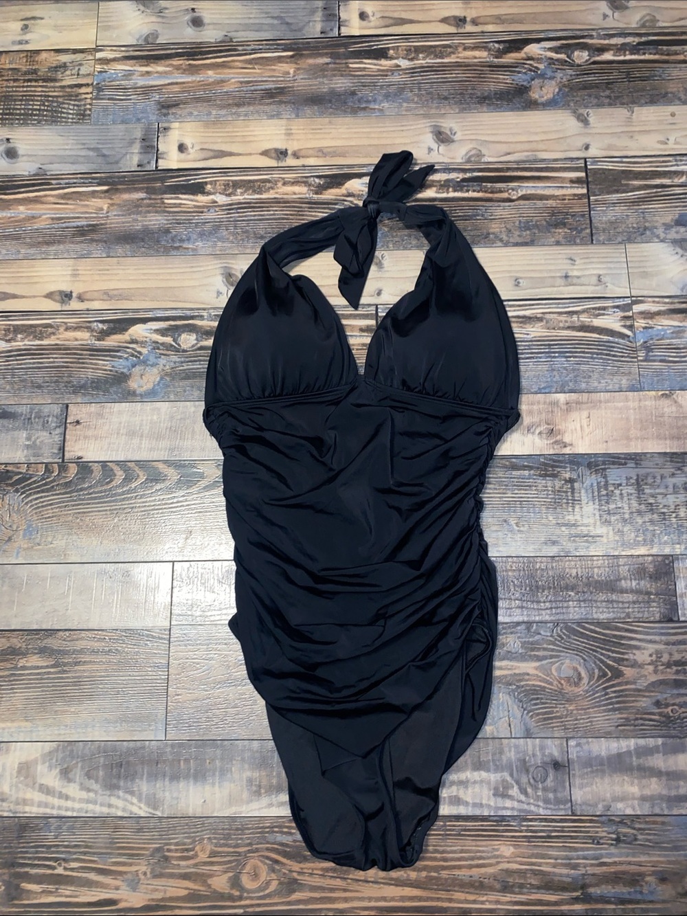 Victoria's Secret Black Halter One-Piece Swimsuit with padded cups